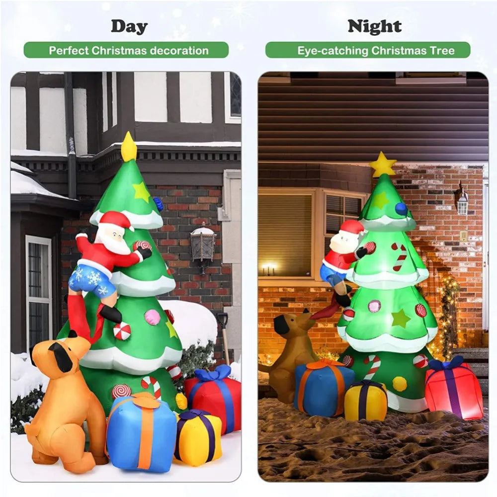 Christmas Tree Inflatable Decoration – Built-in LED Lights Ornament for Xmas Party, New Year, Indoor and Outdoor Garden Decor