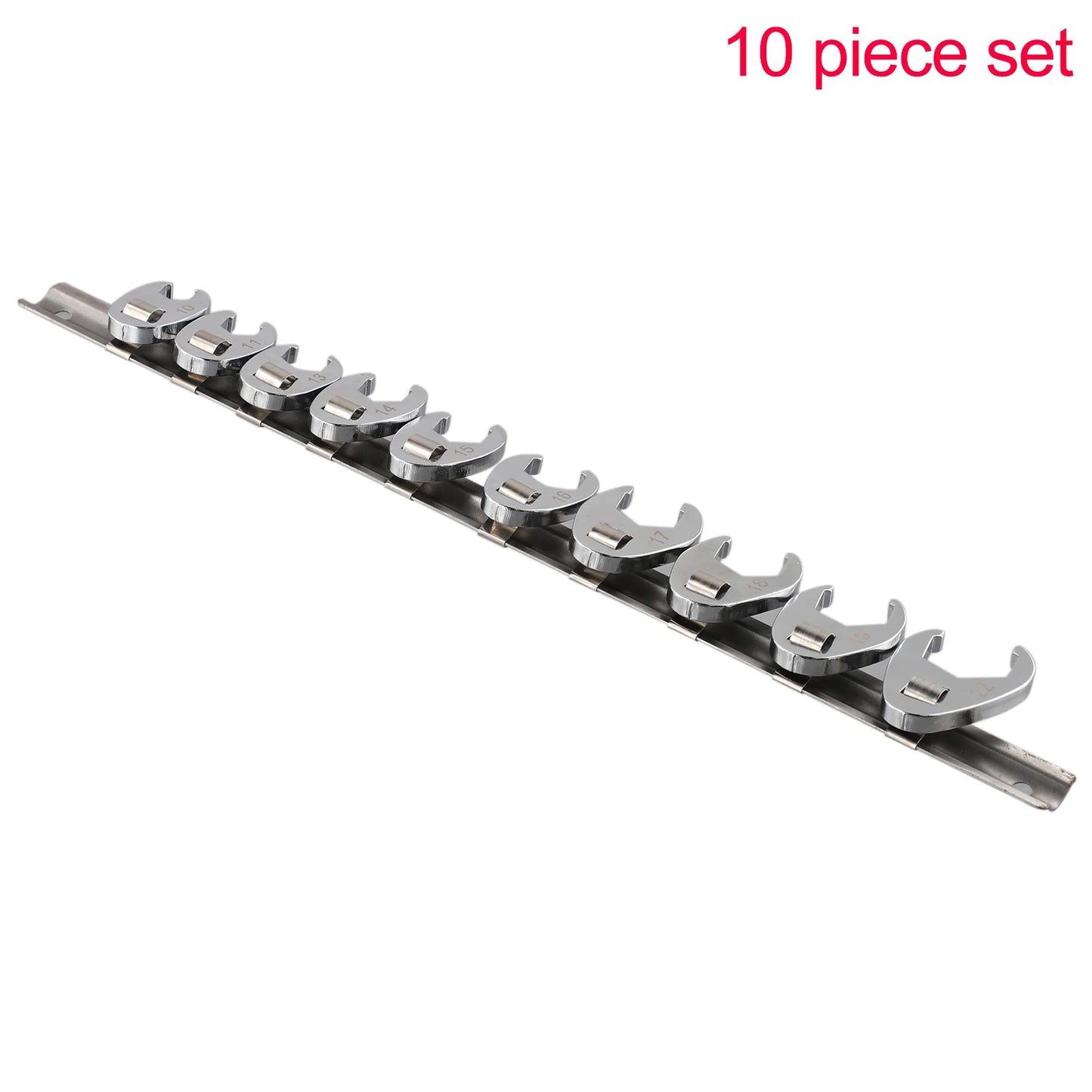 10pcs 3/8" Drive Crowfoot Wrench Set — 10-22mm Metric Open-End Spanners for Torque Wrenches