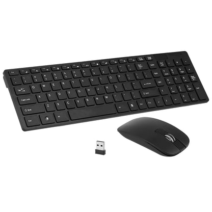 K-06 2.4G Wireless Keyboard and Mouse Combo – Plug and Play Black Set for Laptop