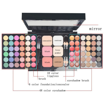 40/74/78 Color Glitter Eyeshadow Palette - Matte Waterproof Long-Lasting Makeup Kit for Women