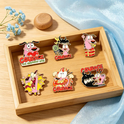 Anime Hero Dog Enamel Pins - 6-Piece Metal Lapel Brooch Set for Backpacks & Gifts