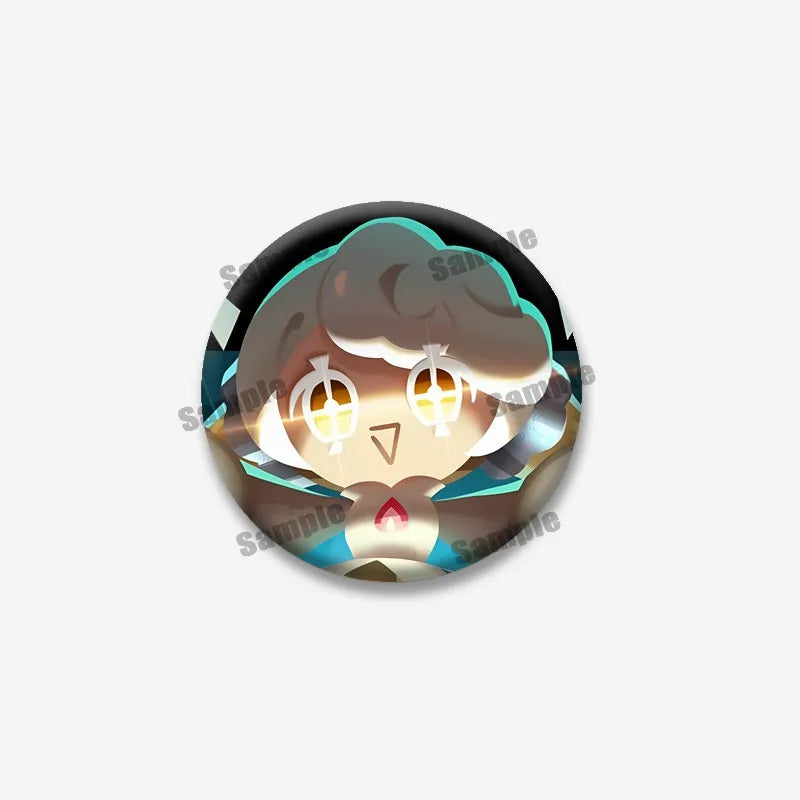 Cookie Run Kingdom Shadow & Milk Button Brooch – Cute Cartoon Enamel Pin for Bags, Clothing & DIY Accessories
