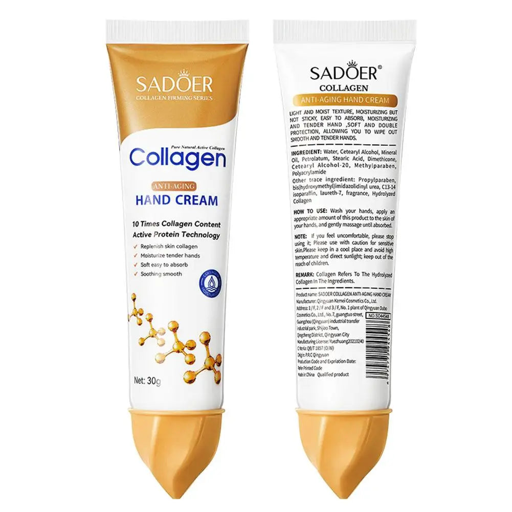 3pcs Collagen Hand Cream 30g — Moisturizing, Skin Softening & Nourishing Korean Skincare for Cracked Hands