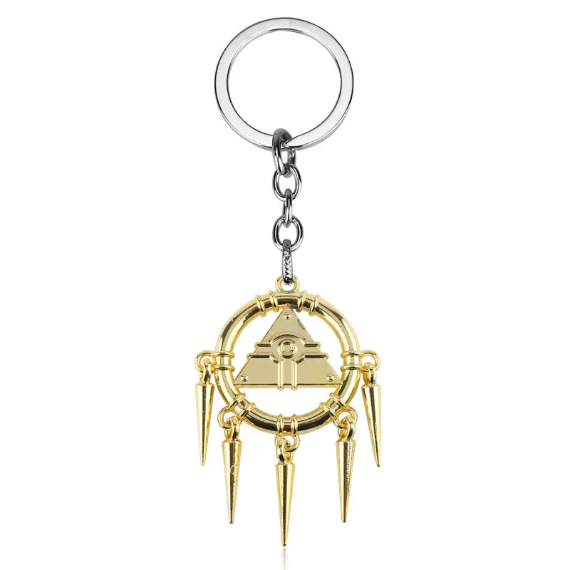 Yu-Gi-Oh! Yugi Muto Keychain - 3D Millennium Puzzle & Millennium Wheel Pendant