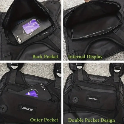 Urban Utility: Chest Bag Waist Bag Hip Hop Streetwear - Large Capacity Sports Casual Tactical Vest Bags for Men