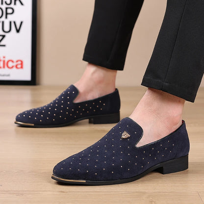 Luxury Men's Suede Dress Loafers - Elegant Casual Business Shoes for Men