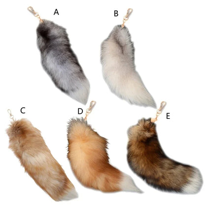 New Fashion Wolf Tail Fur Keychain – Unisex Car Keyring & Bag Charm Accessory Gift
