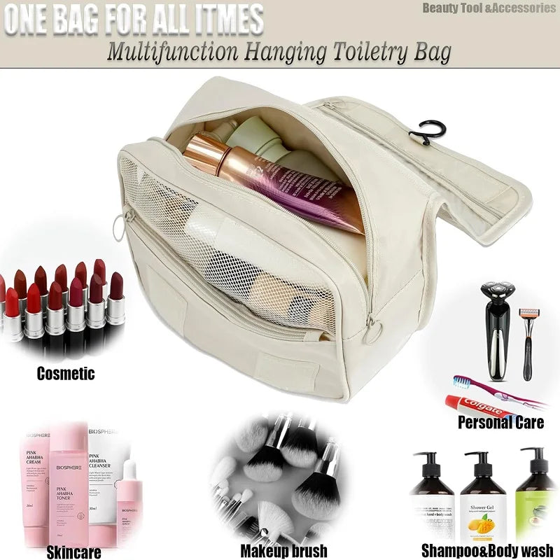 Waterproof Travel Makeup Bag – Large Capacity Toiletry Organizer & Beauty Storage Pouch