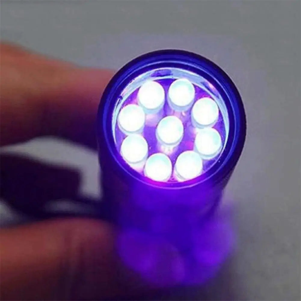 UV 9 LEDs Ultraviolet Flashlight – Multi-Functional Mini Fluorescent Torch, Lightweight, Portable, Waterproof Emergency Lamp