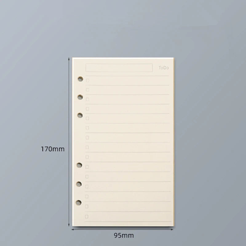 45 Sheets A5 A6 A7 Loose Leaf Notebook Refill – Spiral Binder Pages, Lined, Blank & Grid Craft Paper Stationery