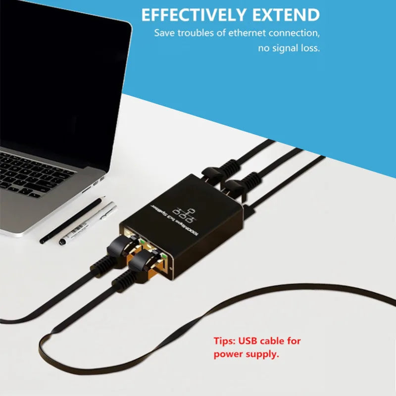 RJ45 Splitter 1-in-2/3/4 Out — 1000Mbps Gigabit Ethernet Network Adapter, Internet Extender & RJ45 8P8C Converter Plug