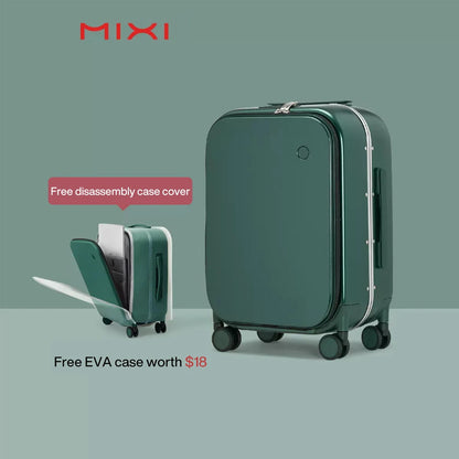 Mixi Aluminum Frame Carry-On Suitcase — Patent Design Rolling Luggage for Cabin, 18/20/24 Inch M9260