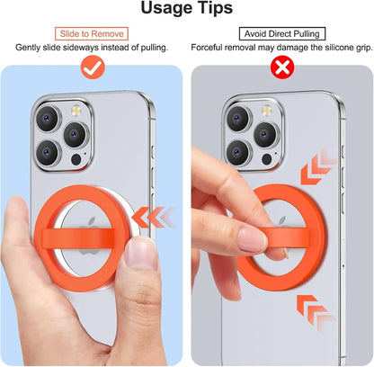 Magnetic Liquid Silicone Phone Finger Strap – Hands-Free MagSafe Grip and Stand for iPhone 17 and 16 Series