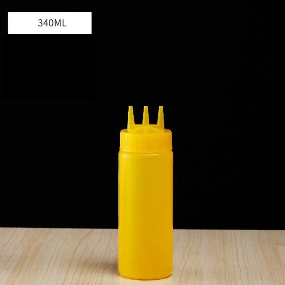 Plastic Squeeze Sauce Bottle – Graduated Jam & Salad Container with 3 Nozzles