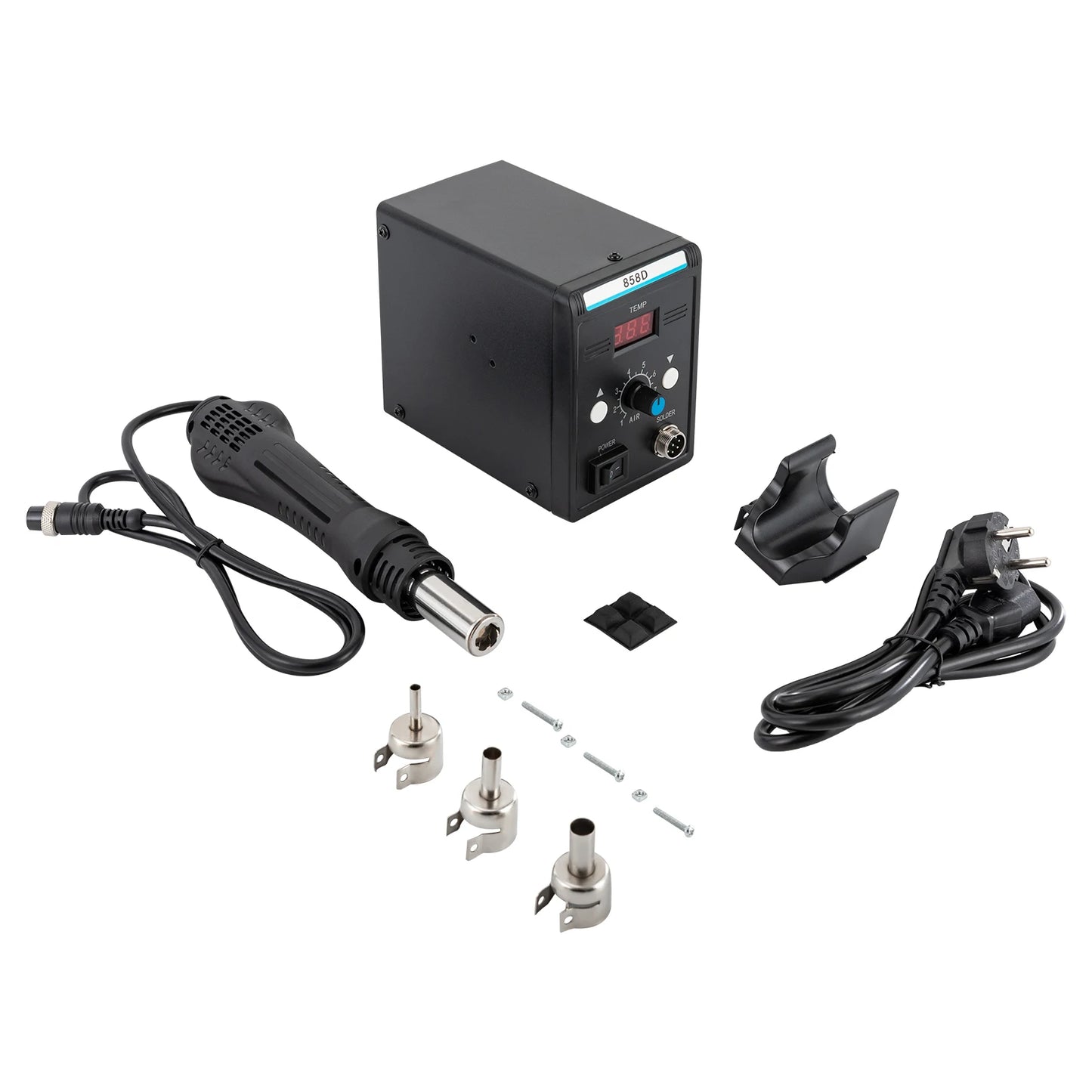 700W Hot Air Rework Station with Heat Gun – SMD Soldering Set, Adjustable Temperature & LED Display for Electronics Repair