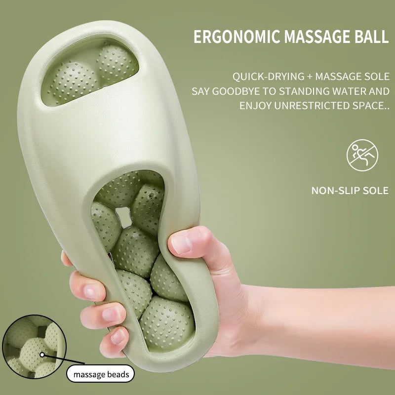 TZLDN Ergonomic EVA Bathroom Slippers - Unisex Waterproof Massage Slides with Breathable Comfort