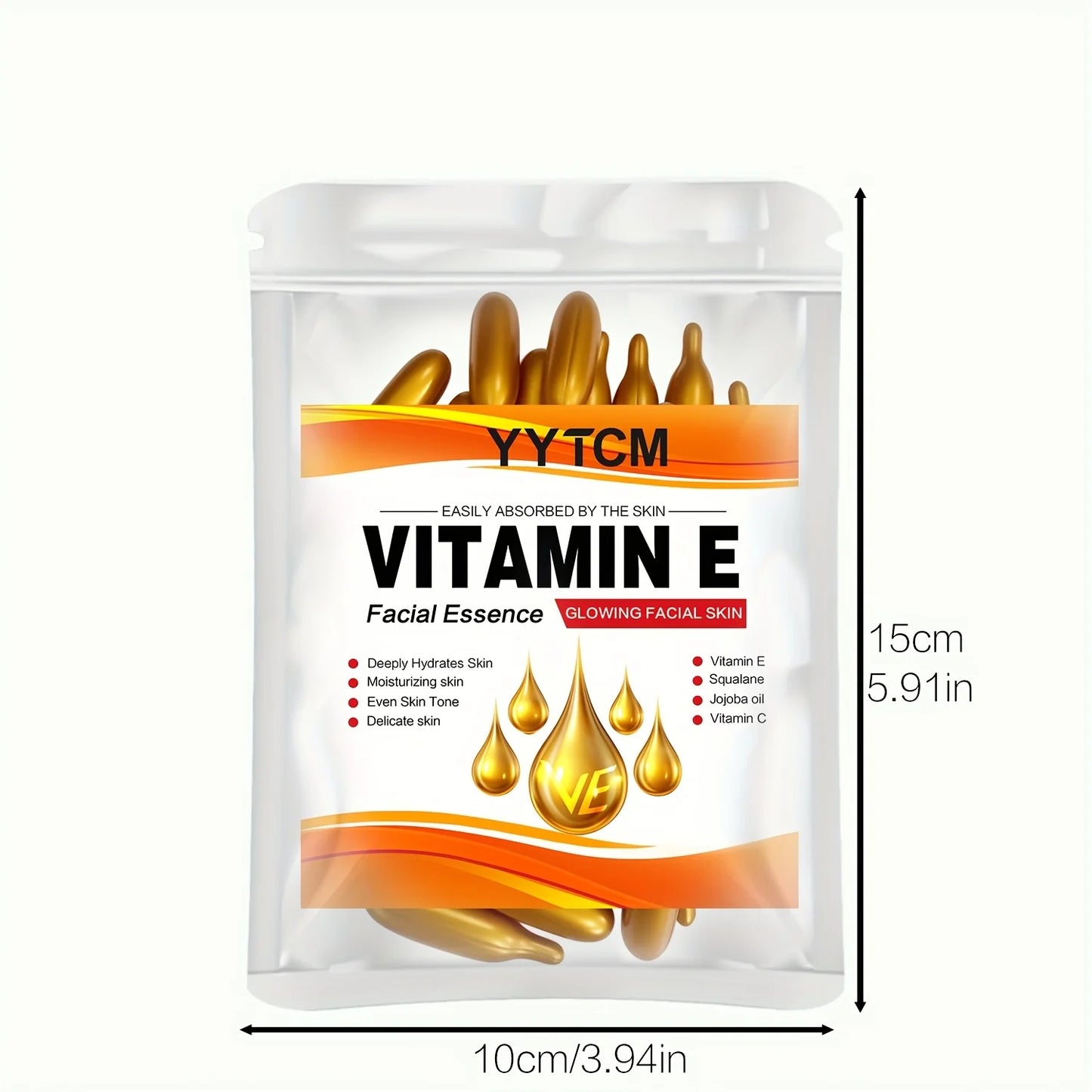 Vitamin E Moisturizing Capsule Essence - Squalane & Vitamin C Deep Hydration Skin Brightening Care