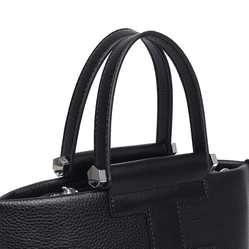 Luxury Cowhide Women’s Tote Bag – High-Quality Genuine Leather Shoulder and Crossbody Handbag, Fashionable Sac A Main