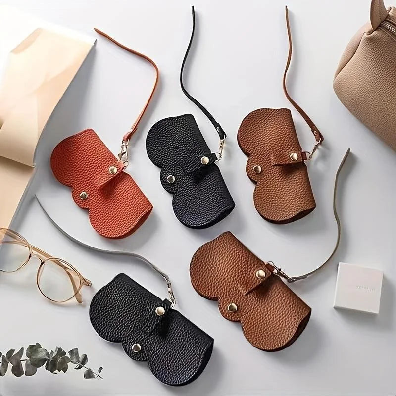 Cute Litchi Embossed Glasses Cover: Portable PU Leather Sunglasses and Reading Glasses Storage Bag - Travel-Friendly Eyewear Holder