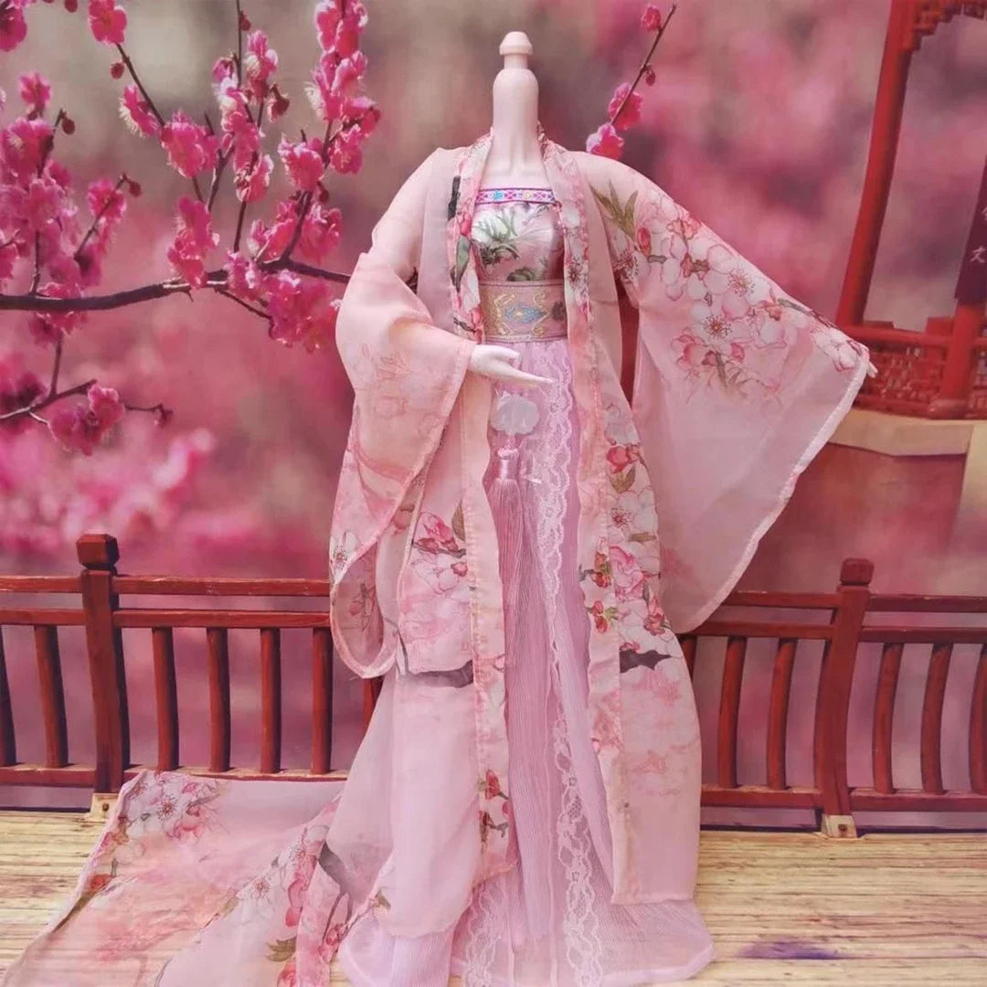 1/3 BJD Doll Hanfu Outfit – Ancient Style Long Skirt Fairy Dress for 60cm Princess Dolls, Accessories Only (No Doll)