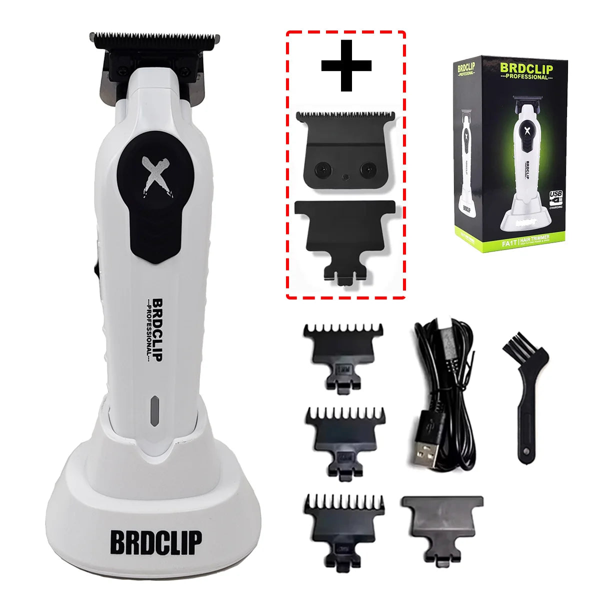 BRDCLIP X Series FA1T Professional Hair Trimmer – 7700RPM Electric Clipper with DLC Blade for Men & Barber Shop Use