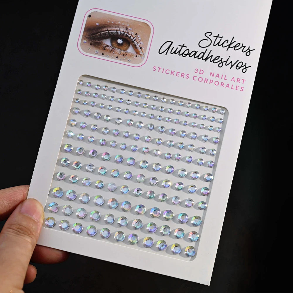 5D Face Diamond Gem Stickers - Colorful Rhinestone Body Makeup Tattoo for Festival, Nail Art & DIY Bling Style