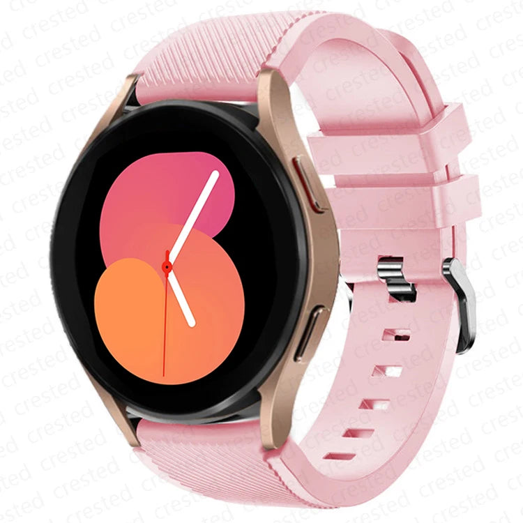 20mm/22mm Silicone Watch Strap for Samsung Galaxy Watches - Replacement Bracelet for Galaxy Watch 4, 5, 5 Pro, 6 Classic, 46mm, Watch 3, Active 2, S3 & S2
