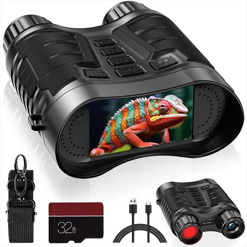 Maxgeek NV2181 4K Night Vision Binoculars – 8X Digital Zoom, 1080P, IP54 Waterproof, 3.2" HD TFT Screen