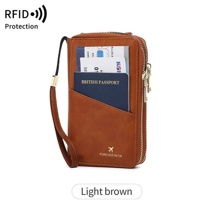 New Travel Passport Wallet – Fashionable Multi-Functional Double Zipper PU Leather Passport Cover with Clip