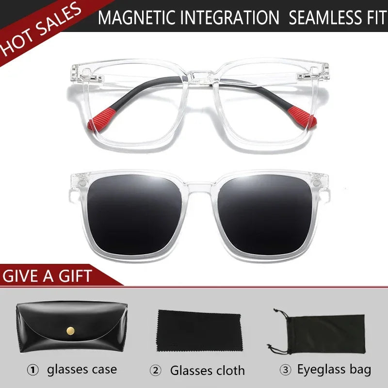 VICKY Magnetic Clip-On Myopia Glasses – Polarized Prescription Reading Sunglasses for Men & Women TJ2190