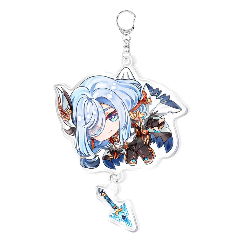 Genshin Impact Keychain – Acrylic Figure & Metal Holder Key Ring for Kids, Girls & Men