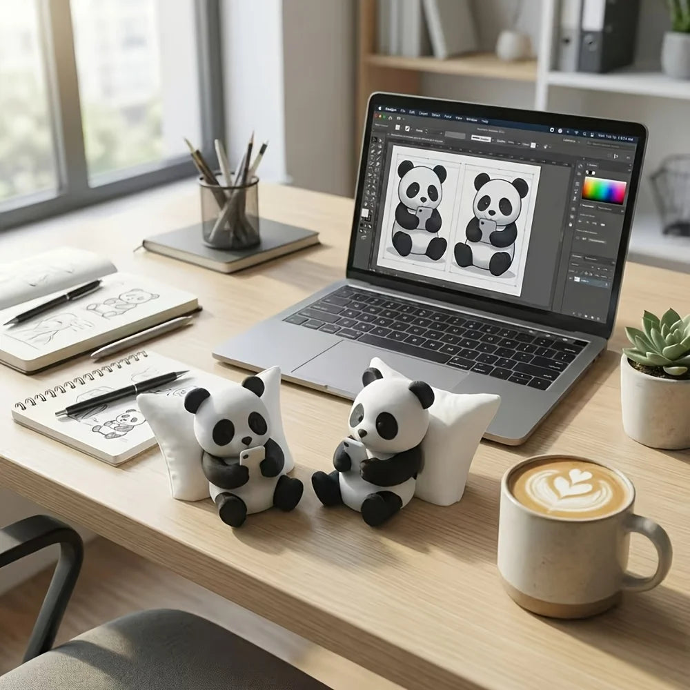 Pillow Panda Sculpture - Lazy Modern Style Desktop & Home Decor Ornament