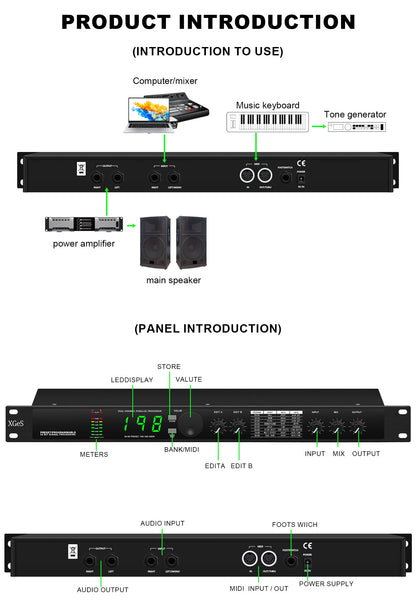 Professional Digital Reverberation DSP Processor - Multi-Effect Audio Equalizer for Enhanced Sound