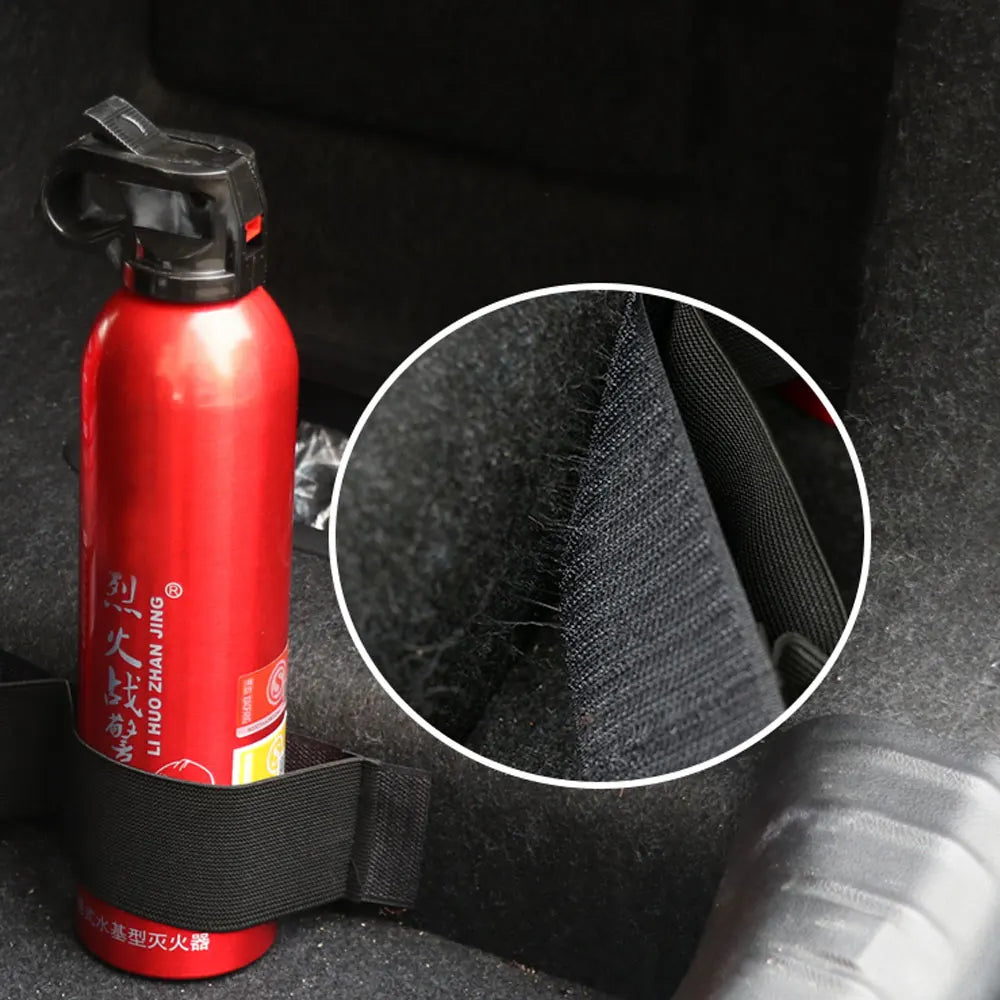 Car Trunk Storage Belt – Nylon Fire Extinguisher Strap Loop for Organizer, Black Auto Accessories