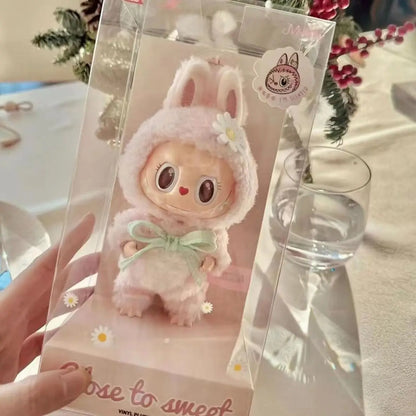 Mokoko Sweetheart Pink Labubu Doll Pendant — Cute 1:1 Replica Ornament, Christmas Gift for Kids