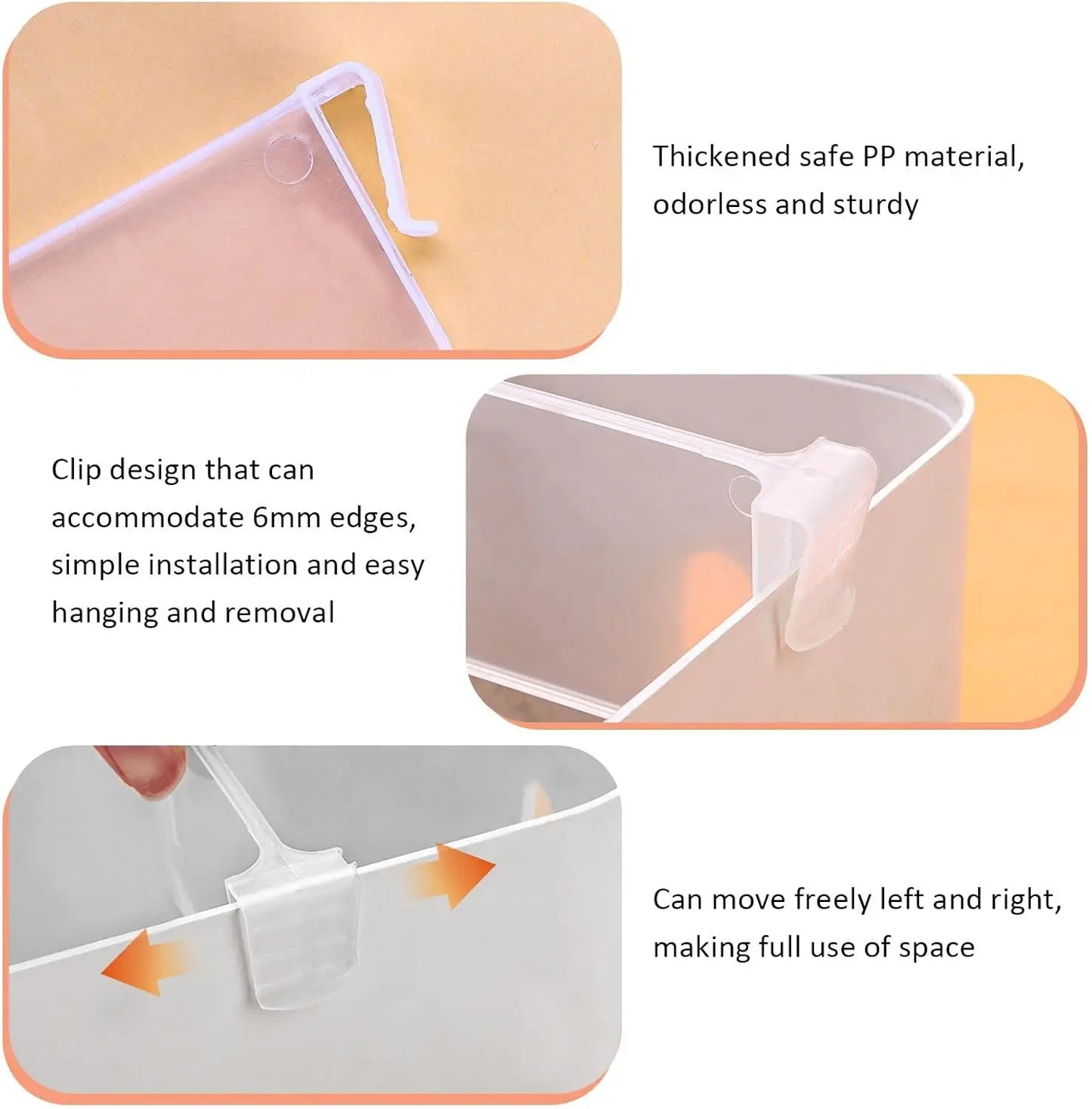 8/12/16 Pc Adjustable Refrigerator Storage Divider – Snap-On Fridge Door Shelf Organizer Bins, Plastic Container Separator