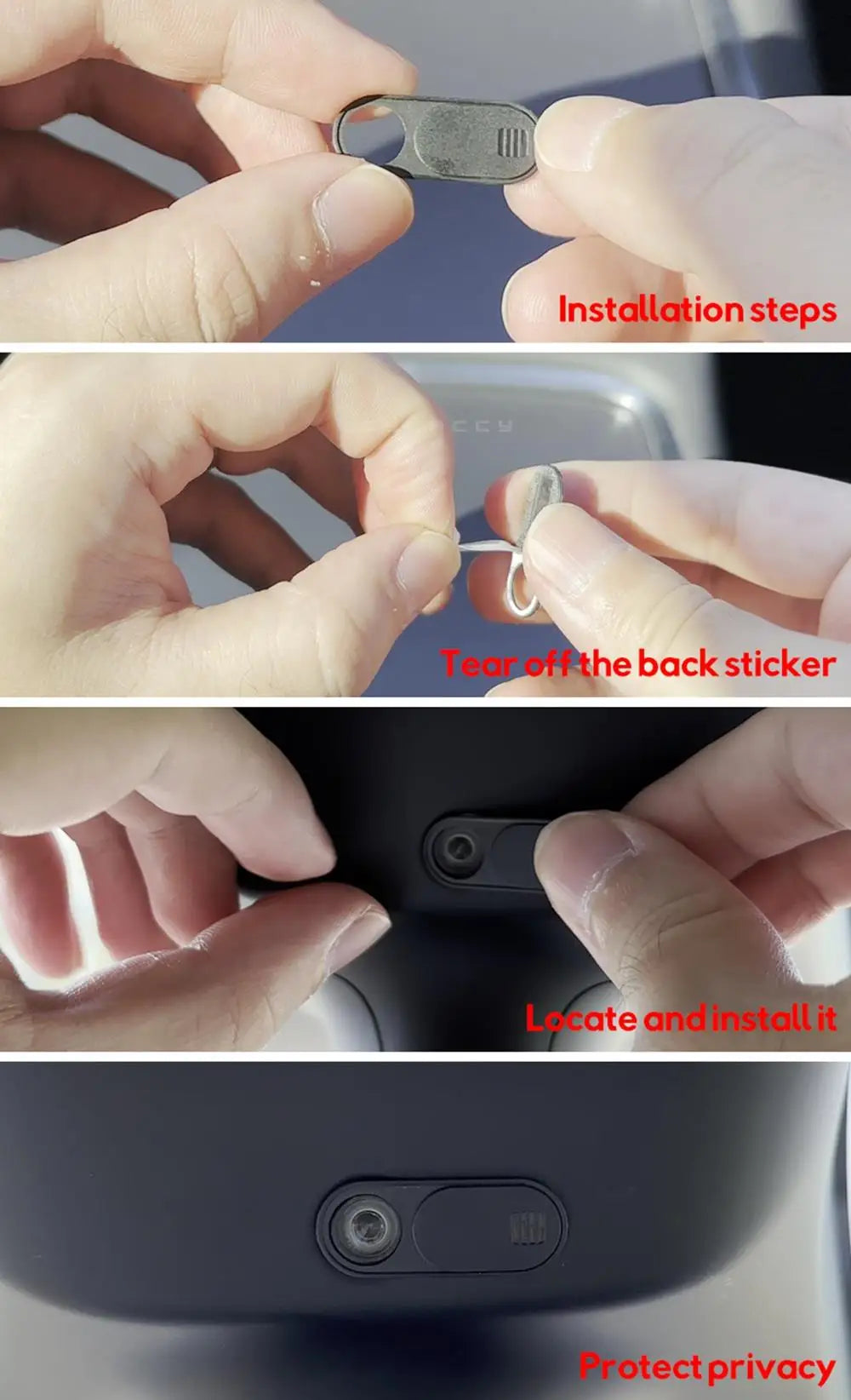 Car Camera Cover for Tesla Model 3 & Y (2024) – Webcam Slide Blocker Privacy Protector, 1/5 Pcs