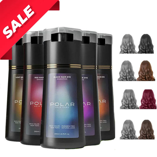 200ml Hair Dye Shampoo - Natural Gray Hair Coverage for Women & Men Semi-Permanent Black Brown Purple Color Kit