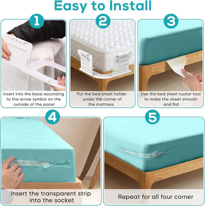 4pcs Heavy Duty Bedsheet Corner Tightener Clips – Durable Bed Sheet Grippers for Secure Fit & Protection