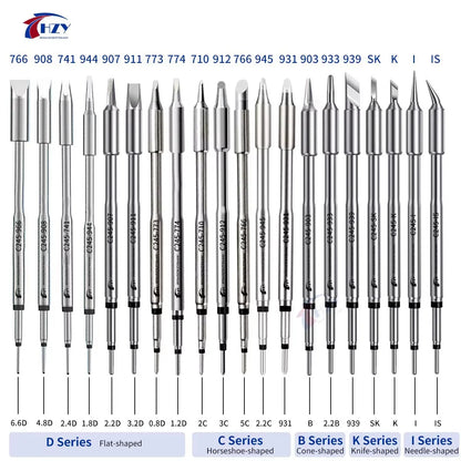 HZY C245 Series Soldering Iron Tips Set – I/IS/K/SK/939/945/966 Universal T245 Compatible Tips for Phone Repair & Soldering Stations