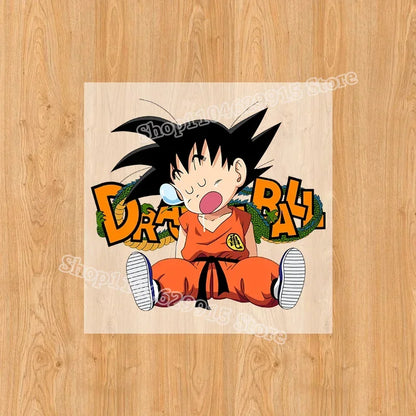 Dragon Ball Goku Heat Transfer Sticker – DIY Anime Iron-On Patch for T-Shirts & Sweatshirts