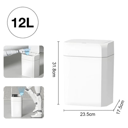 Smart Sensor Trash Can - 12/16L Automatic Anti-Odor Electric Waste Bin for Bathroom & Toilet