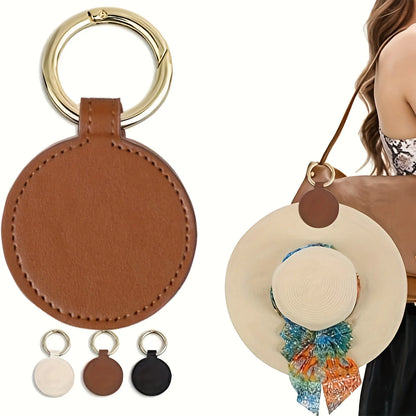 Magnetic PU Leather Hat Clip Holder for Bags, Backpacks & Luggage – Travel Hat Keeper Accessory Clip Organizer