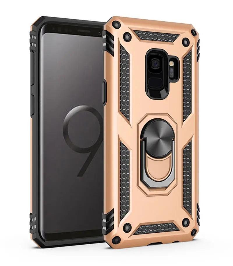Shockproof Ring Holder Case with Stand – Protective Cover for Samsung Galaxy S9, S9 Plus, S8, S10 Plus, S20 Ultra, Note 8, Note 9, A50, A51, A70, A71