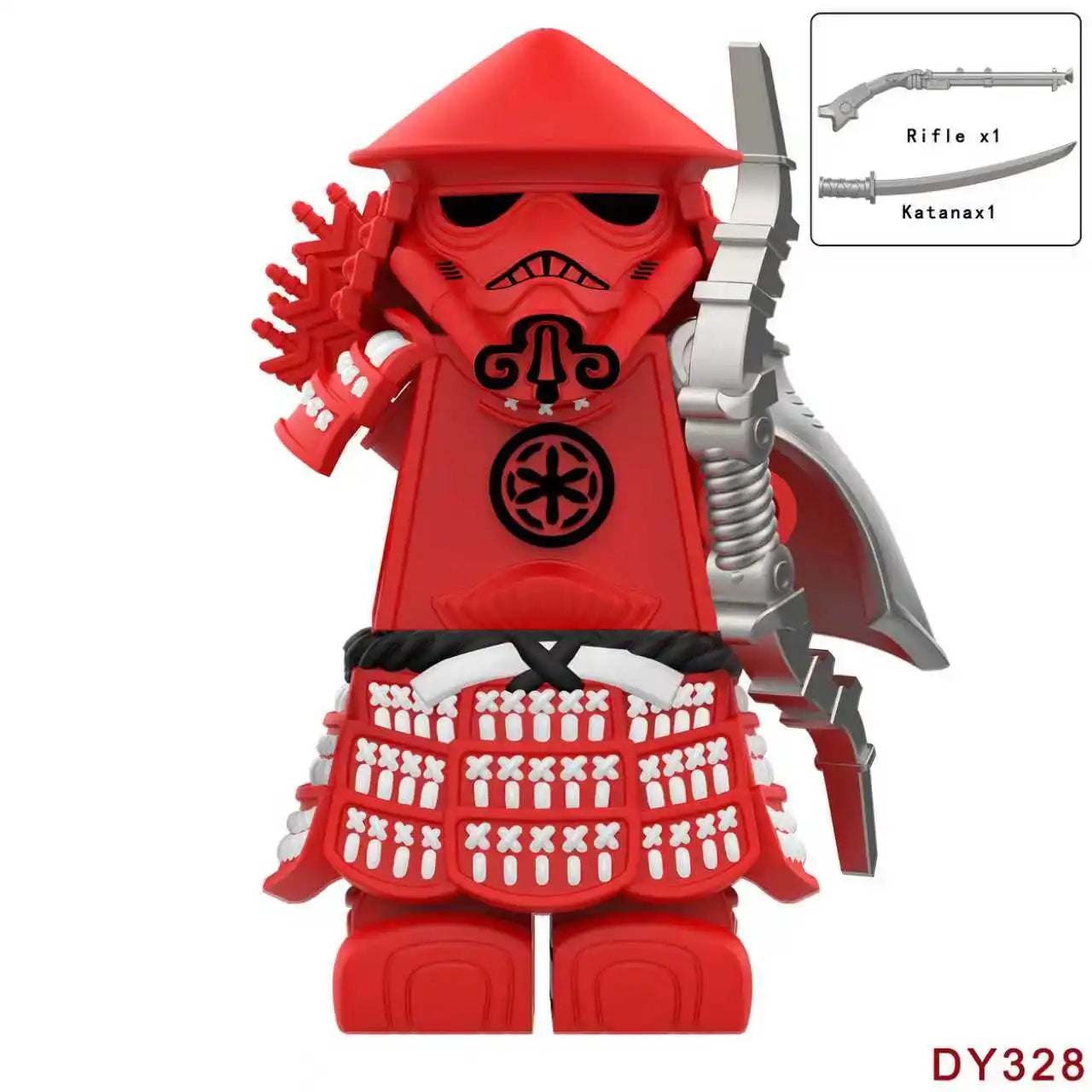 Storm Samurai Trooper Figure – White Soldier Articulated Action Toy with Pistol & Katana DY325 DY Minifigs
