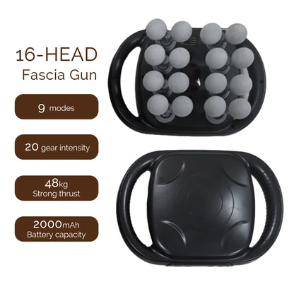 16-Head Fascia Massage Gun – High-Frequency Vibration Body Massager for Back, Waist, Neck, and Shoulders, Muscle Relief