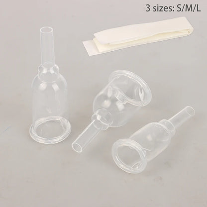Medical Silicone Male External Catheter - Sterilized Self-Adhesive External Urine Collection Device Sizes S, M & L