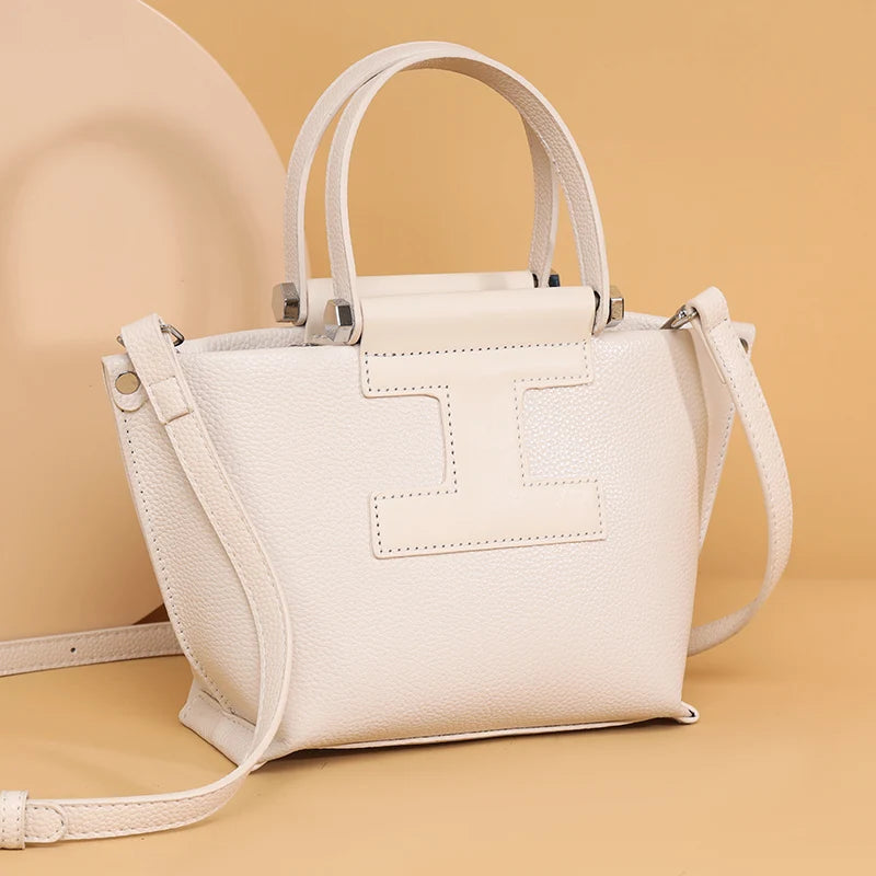 Luxury Cowhide Women’s Tote Bag – High-Quality Genuine Leather Shoulder and Crossbody Handbag, Fashionable Sac A Main