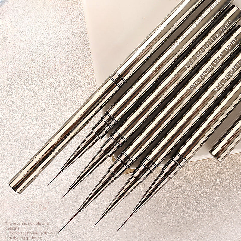 Nail Art Liner Brushes – Striping & Drawing Pens for Elongated Lines, 6–25mm Professional Manicure Design Tools