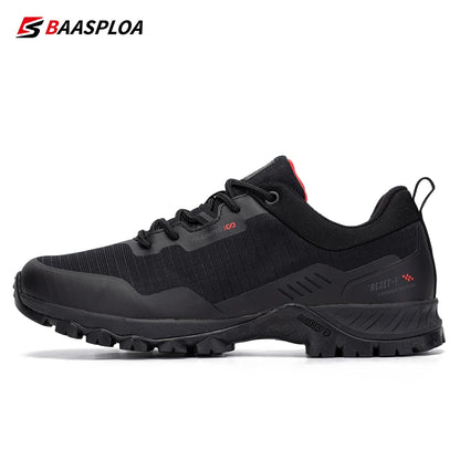 Baasploa Men's Waterproof Hiking Shoes – Anti-Skid, Wear-Resistant Outdoor Sneakers for Travel & Sports